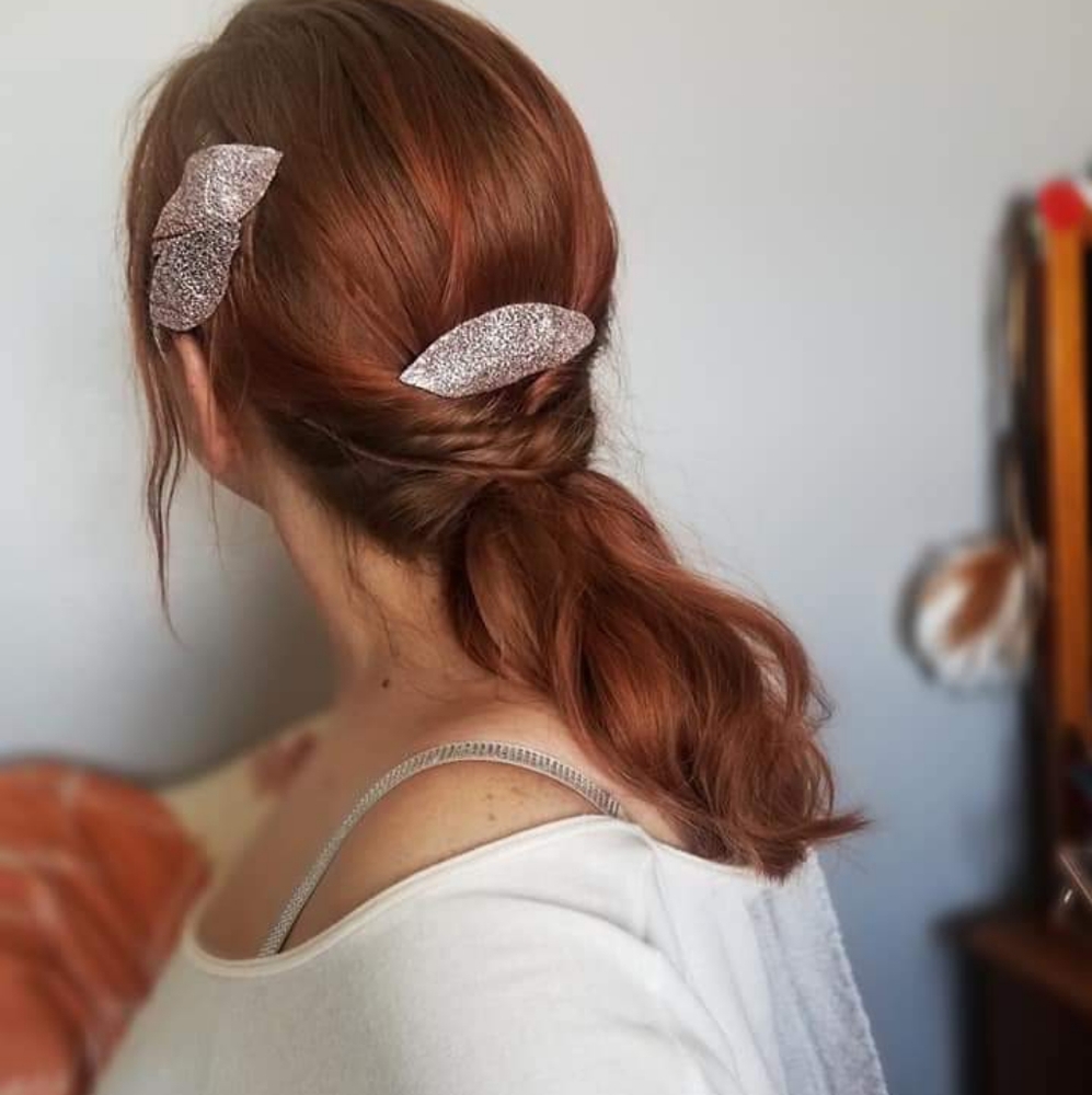Glittery Leaves Hair Comb